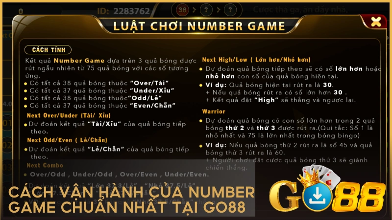 Cách vận hành của Number Game chuẩn nhất tại GO88