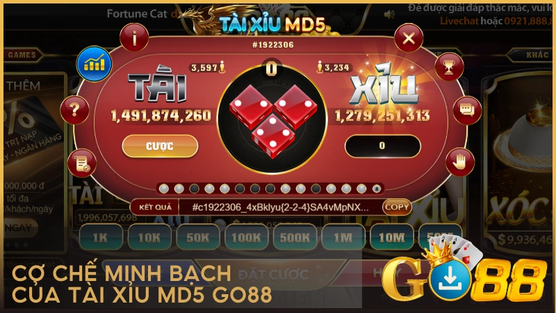 Cơ chế minh bạch của Tài Xỉu MD5 GO88