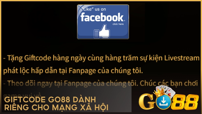 Giftcode Go88 dành riêng cho sự kiện trên mạng xã hội