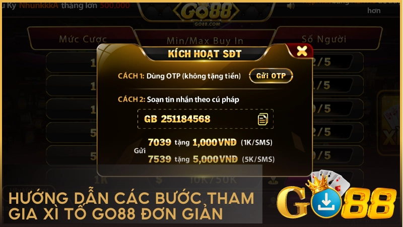 Hướng dẫn các bước tham gia Xì Tố GO88 đơn giản, trọn vẹn