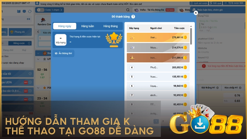 Hướng dẫn tham gia K Thể Thao tại GO88 dễ dàng