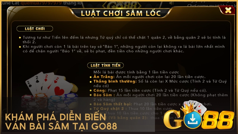 Khám phá diễn biến ván bài Sâm tại GO88