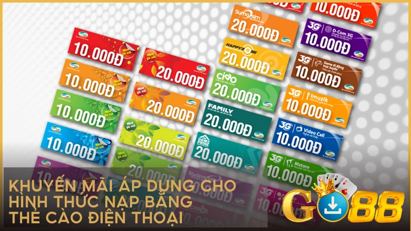 Khuyến mãi áp dụng cho hình thức nạp bằng thẻ cào điện thoại