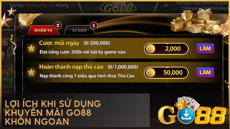 Lợi ích khi sử dụng khuyến mãi GO88 khôn ngoan