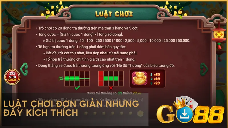 Chỉ cần chọn mức cược, nhấn quay và săn thưởng dễ dàng.