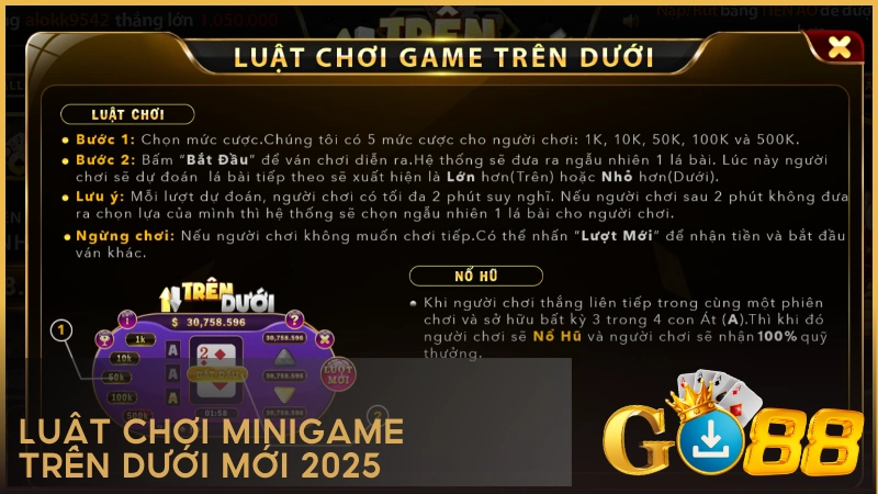 Luật chơi Minigame Trên Dưới mới nhất 2025