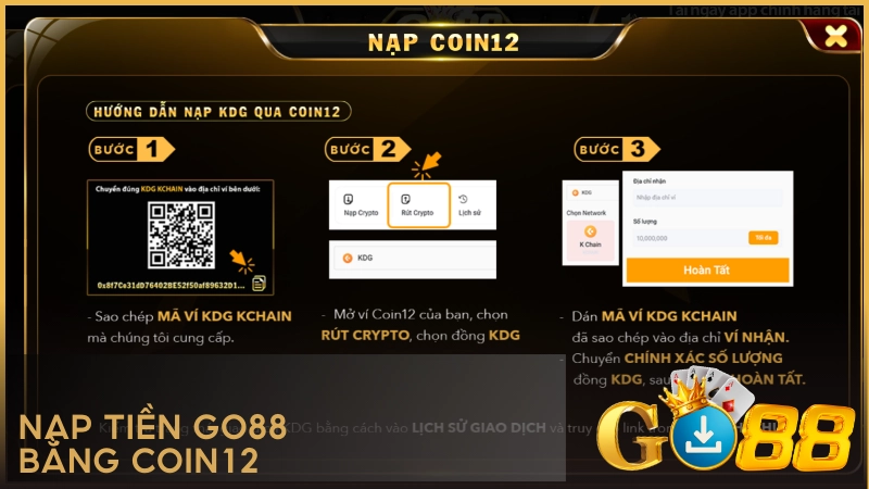 Nạp GO88 bằng Coin12