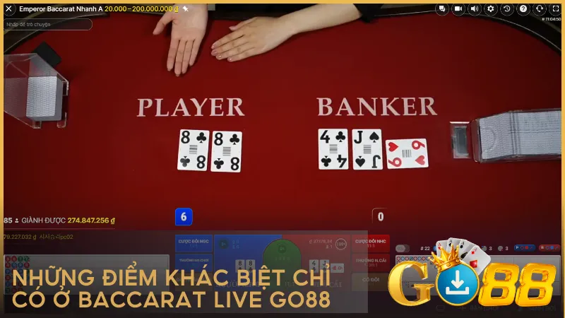 Phiên bản Baccarat Live chân thực với livestream HD và dealer tương tác trực tiếp