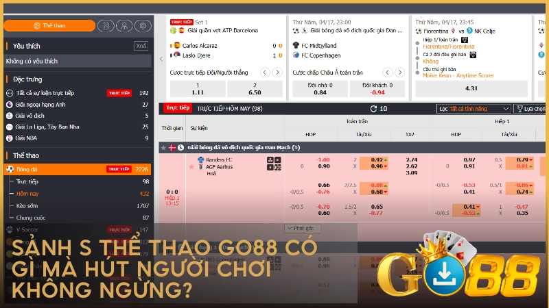 Sảnh S Thể Thao GO88 có gì mà hút người chơi không ngừng?