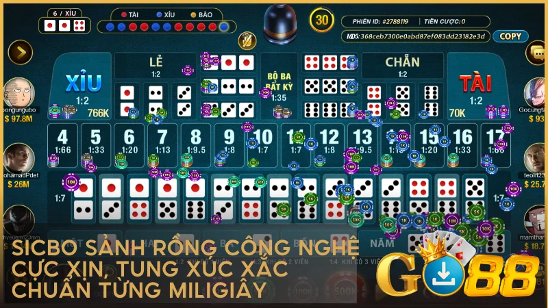 Sicbo Sảnh Rồng công nghệ cực xịn, tung xúc xắc chuẩn từng mili giây