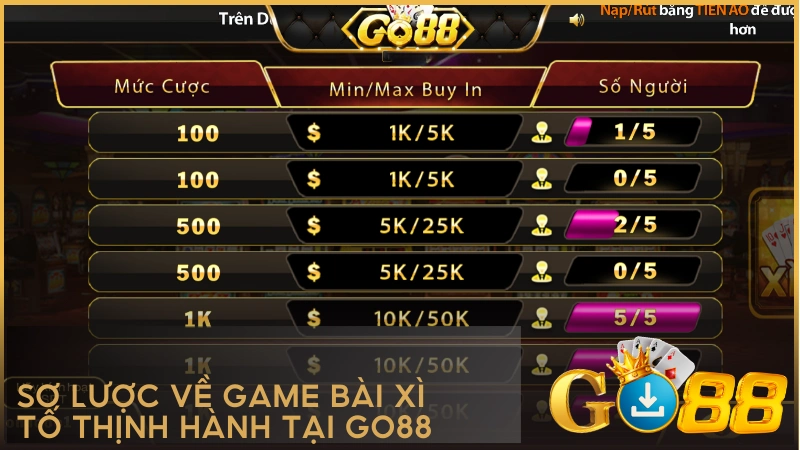 Sơ lược về game bài Xì Tố thịnh hành tại GO88