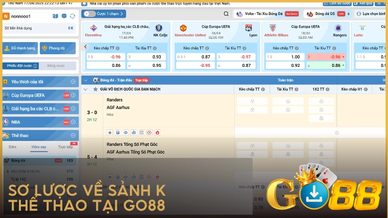 Sơ lược về sảnh K Thể Thao tại GO88