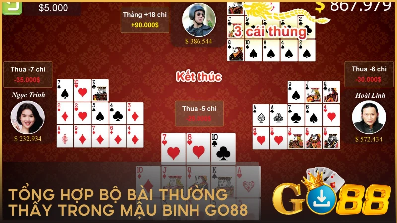 Tổng hợp bộ bài thường thấy trong Mậu Binh GO88