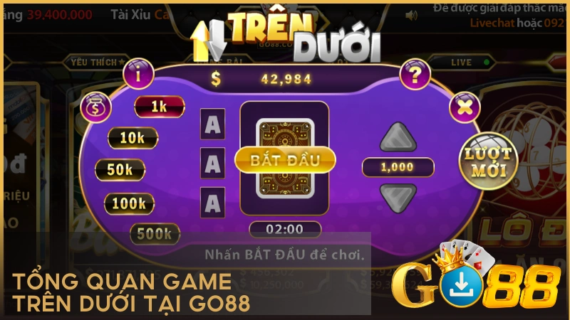 Tổng quan game Trên Dưới tại GO88