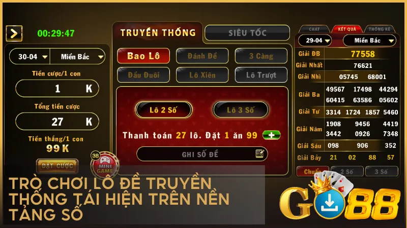 GO88 tái hiện không khí lô đề dân gian bằng nền tảng số tiện lợi và minh bạch
